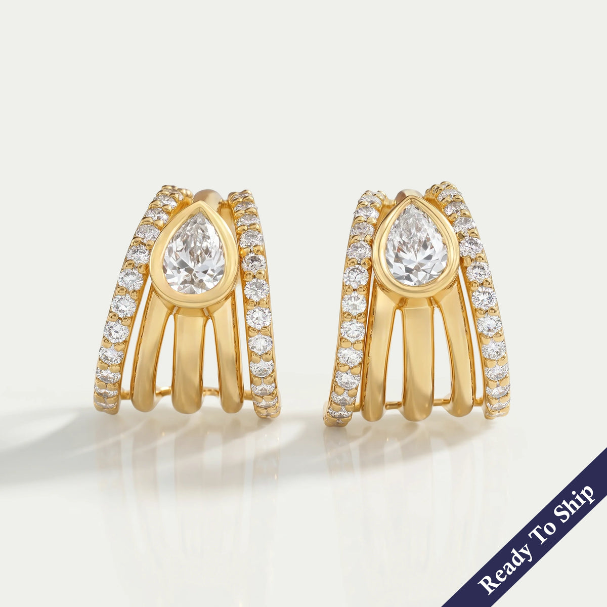 Trio Rosenschliff Runde Diamant-Halo-Ohrstecker