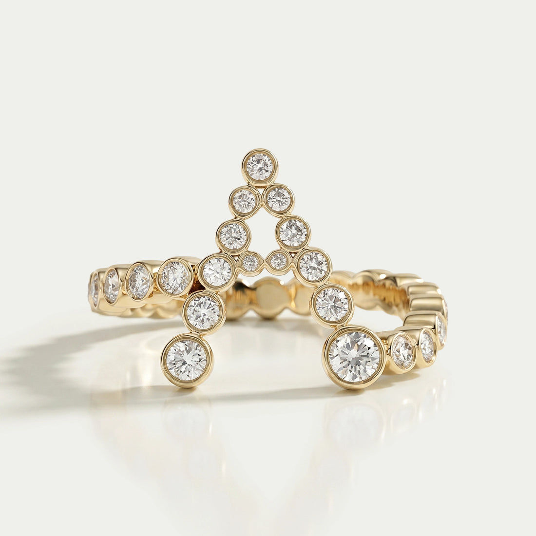 Bubble Round Lab Diamond Initial Ring Ring