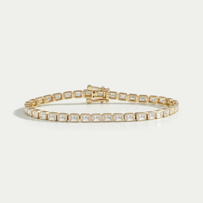 East West Emerald Cut Lab Grown Diamond Tennis Bracelet Bracelet