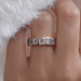 Bezel Set Emerald Cut Full Eternity Wedding Band