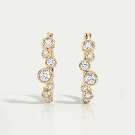 Round Lab Diamond Bezel Set Hoop Earrings Earring