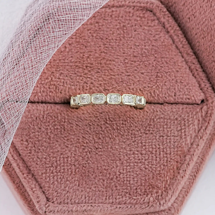 East West Radiant Lab Diamond Bezel Set Wedding Band