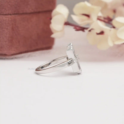 Bezel Set Baguette Cut Lab Grown Diamond Ring