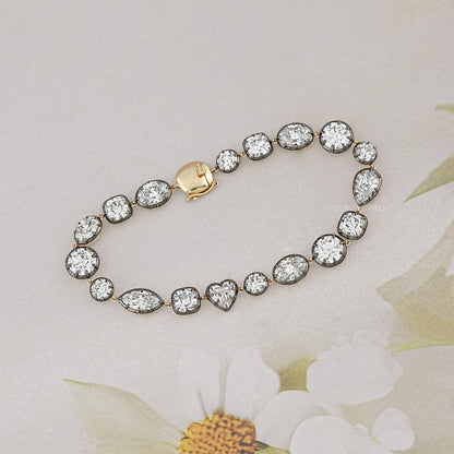Multi-Labor-Diamantarmband mit Lünettenfassung und Solitär-Kette