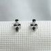 Black Pear Cut Lab Diamond Cluster Drop Dangle Earring Earrings