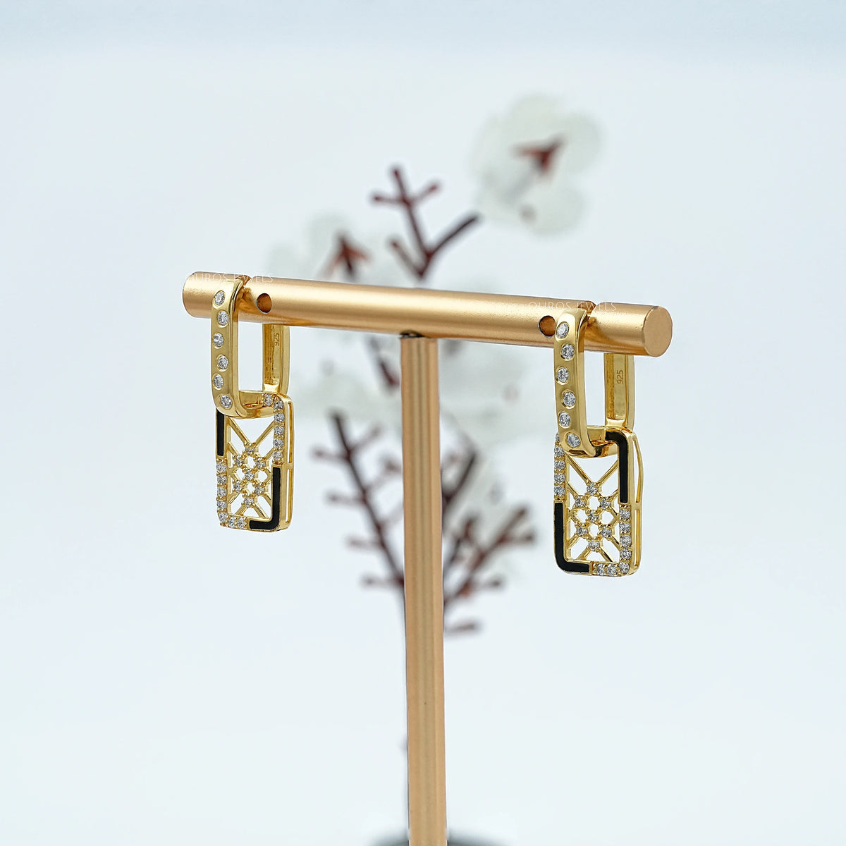 Trio Rosenschliff Runde Diamant-Halo-Ohrstecker