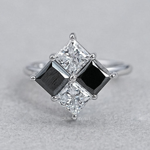 Princess Cut Black Diamond Anniversary Rings Ring