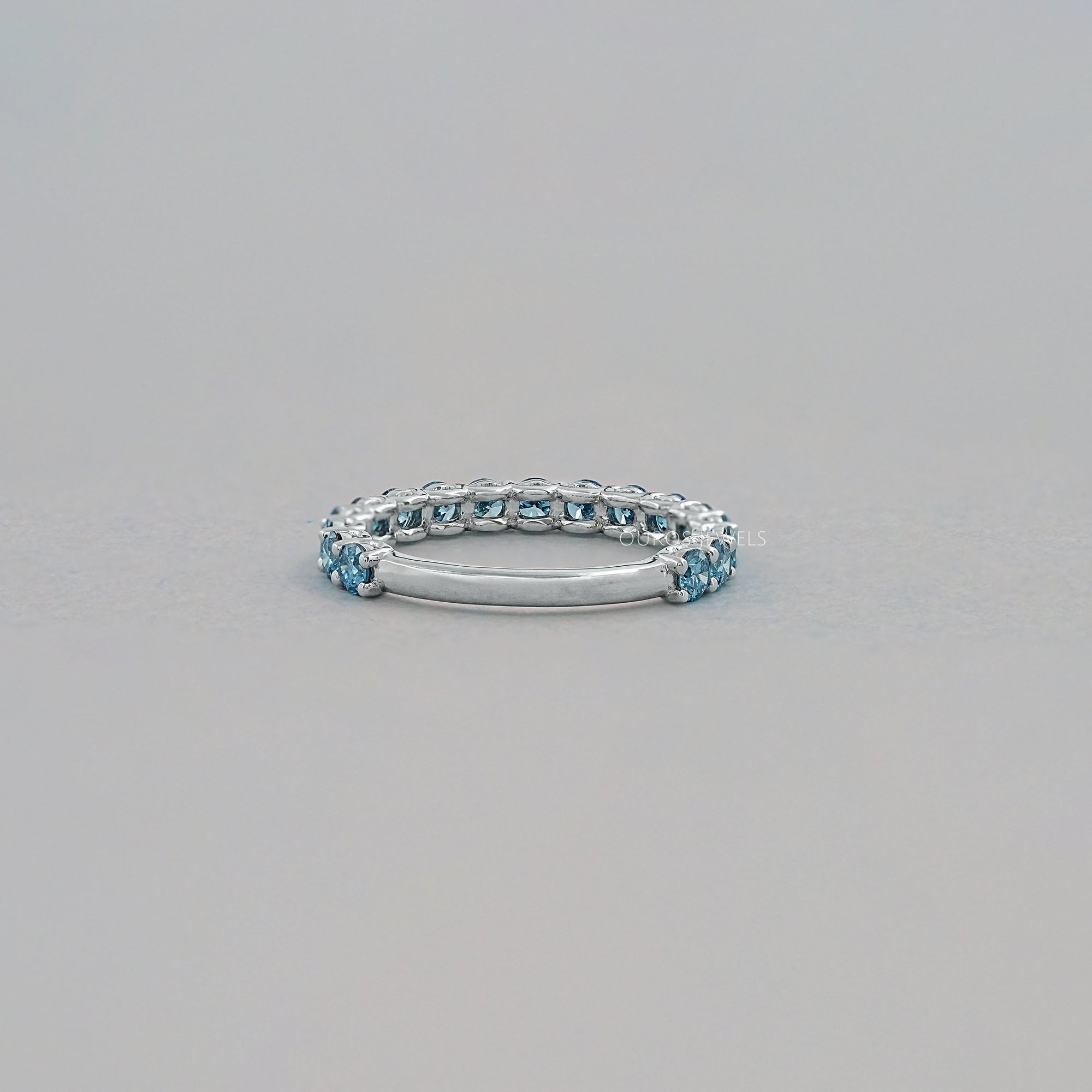 Rosa Rundschliff Diamant Halb Ehering