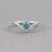 Blue Round Lab Diamond Curved Solitaire Ring Ring