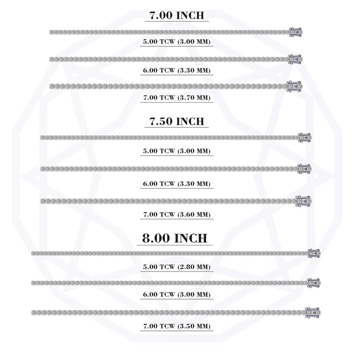 Round Diamond Tennis Bracelet in 5.00 | 6.00 | 7.00 TCW