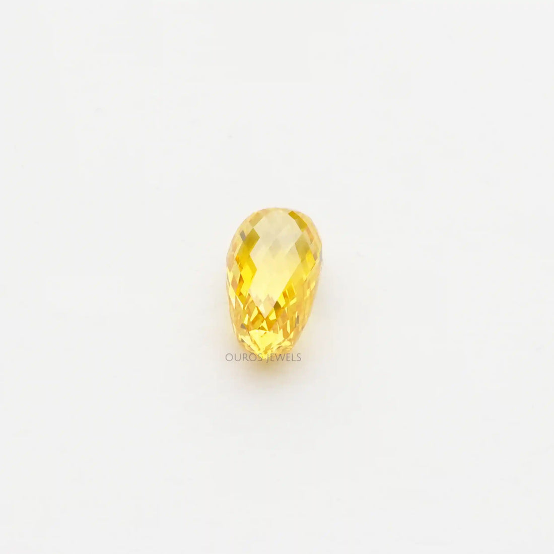 1.80 Carat Yellow Briolette Cut Lab Grown Diamond