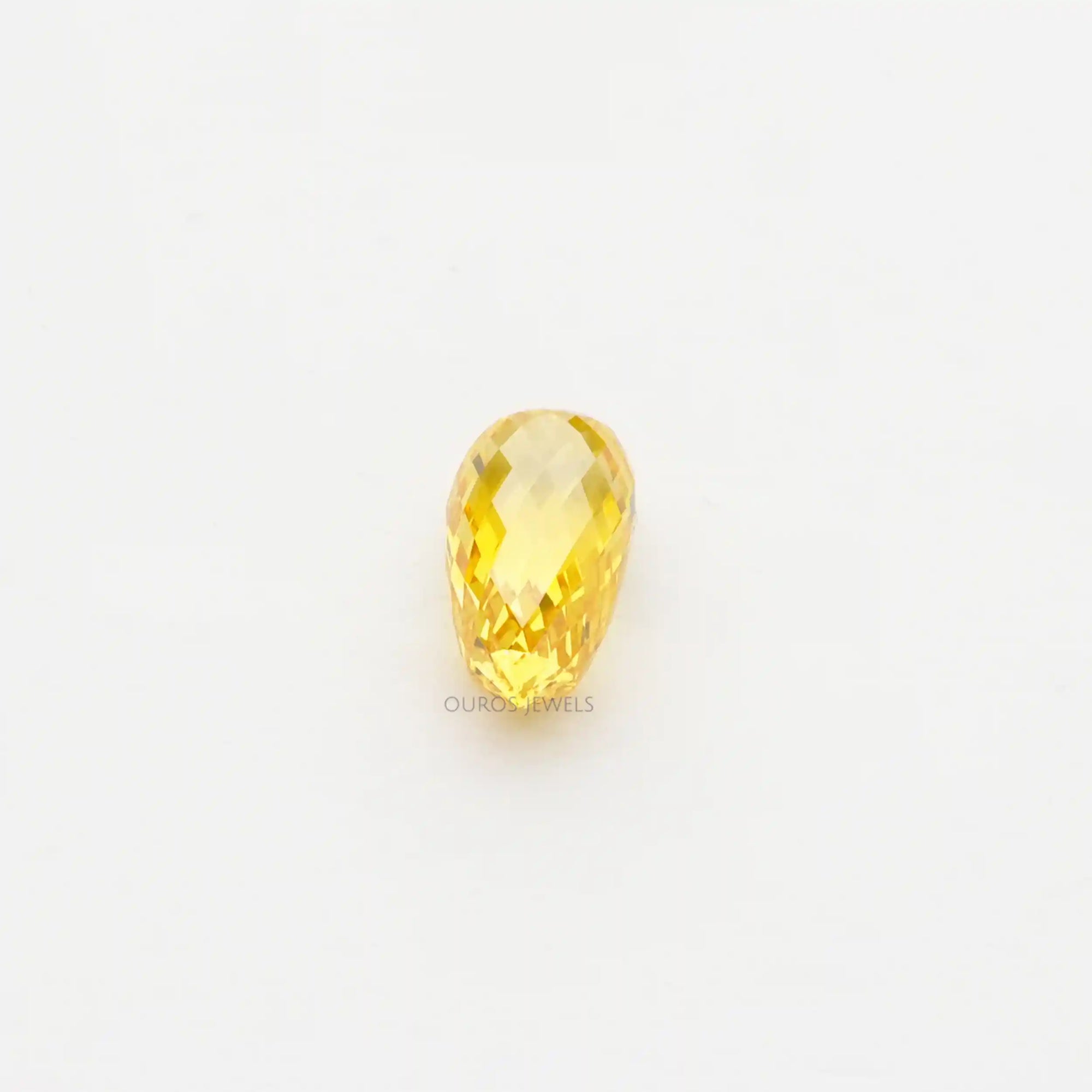 1.80 Carat Yellow Briolette Cut Lab Grown Diamond