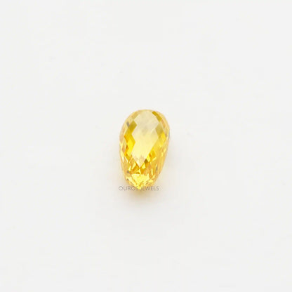 1.80 Carat Yellow Briolette Cut Lab Grown Diamond