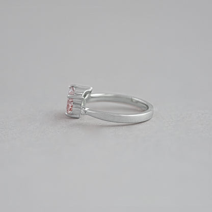 Fancy Vivid Pink Butterfly Cut Diamond Open Cuff Ring Ring
