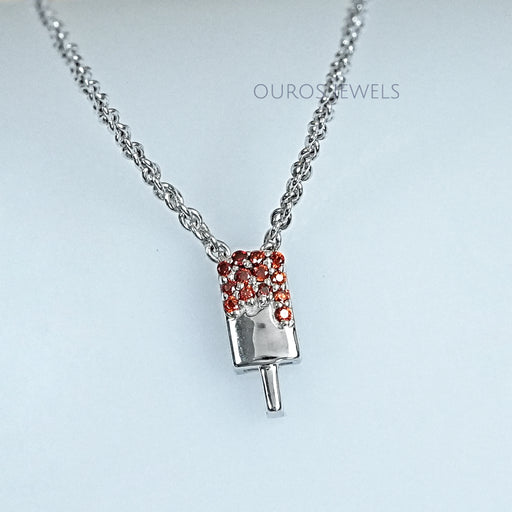 Red Ruby Popsicle Pendant For Kids