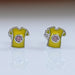 Pink Lab Diamond Yellow Enamel T shirt Stud For Kids