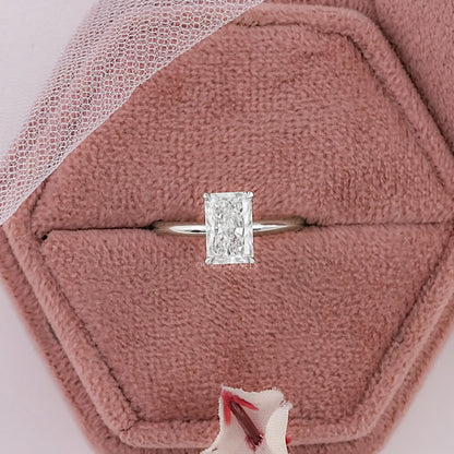 Radiant Cut Solitaire Diamond Engagement Ring Ring