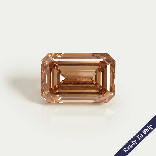 Champagne Emerald Cut Lab Grown Diamond Loose