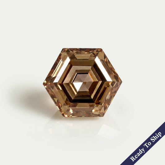 1,05 Karat Champagnerfarbener, sechseckig geschliffener loser Diamant