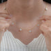 Daisy Flower Bezel Set Chain Station Necklace Necklaces
