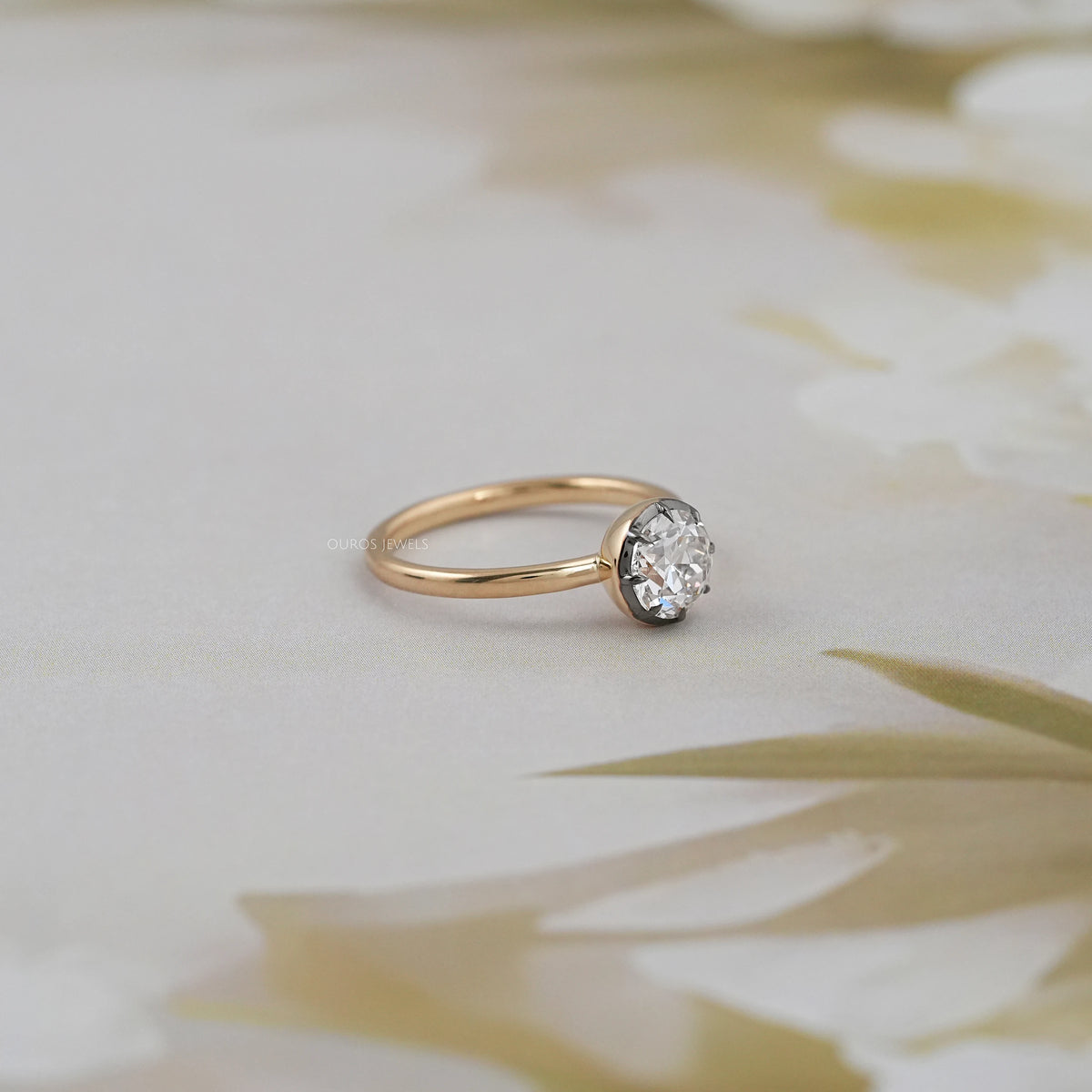 Solitaire Old European Round Diamond Ring Ring