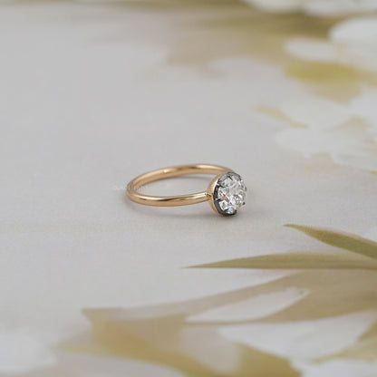 Solitaire Old European Round Diamond Ring Ring