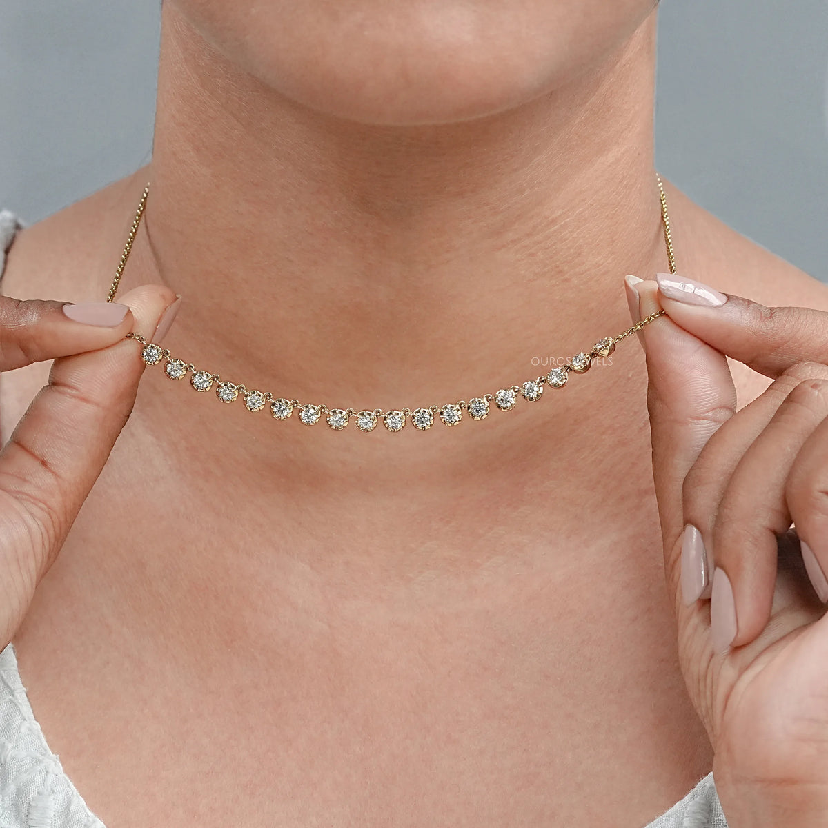 Old European Round Lab Grown Diamond Necklace Necklaces