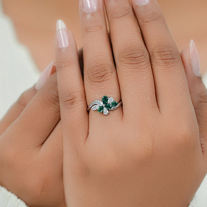Runder, pinkfarbener Edelstein-Krebs-Schleifen-Akzentring