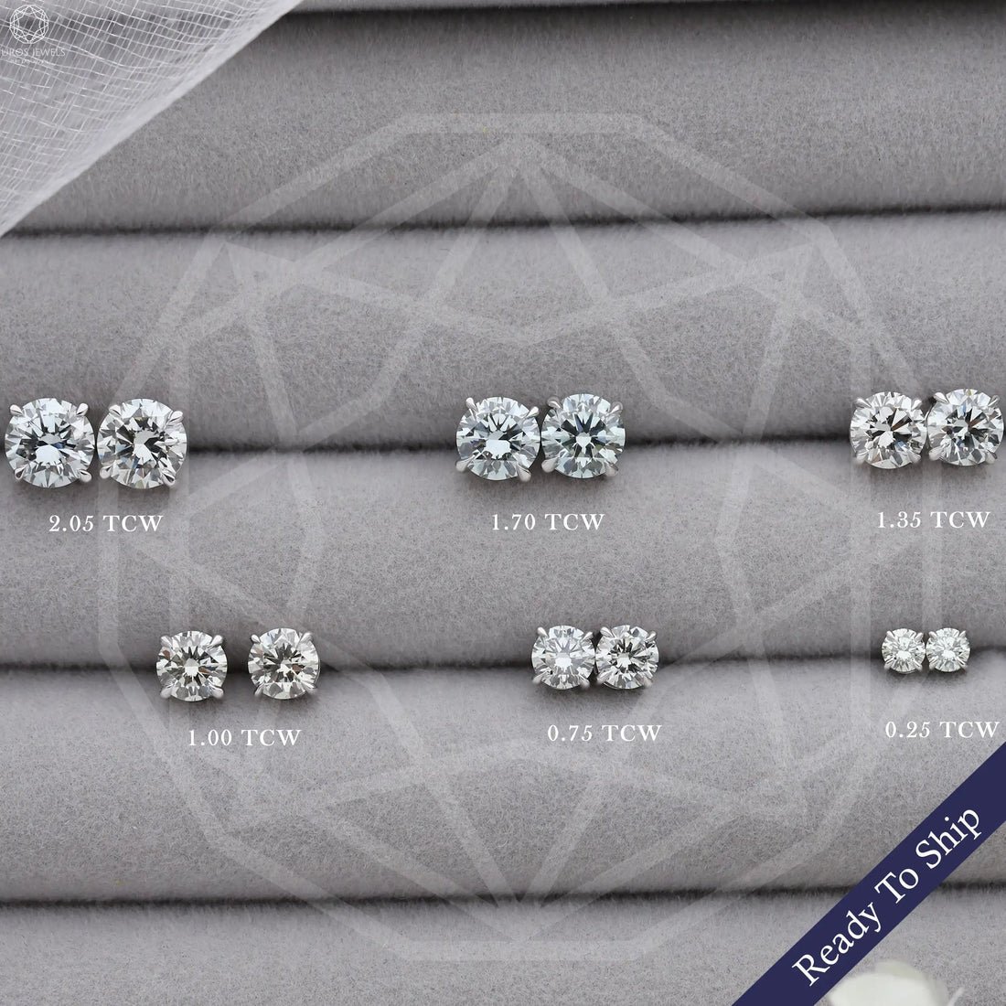 Light Green Round Diamond Stud Earrings