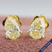 Yellow Pear Diamond Solitaire Stud Earrings