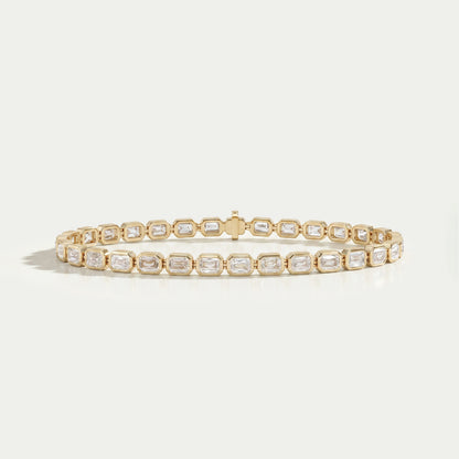 Criss Cut Lab Grown Diamond Bezel Set Tennis Bracelet