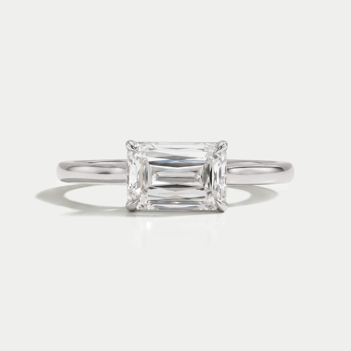 East West Criss Cut Lab Diamond Solitaire Ring