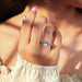 Criss Cut Solitaire Accent Engagement Ring