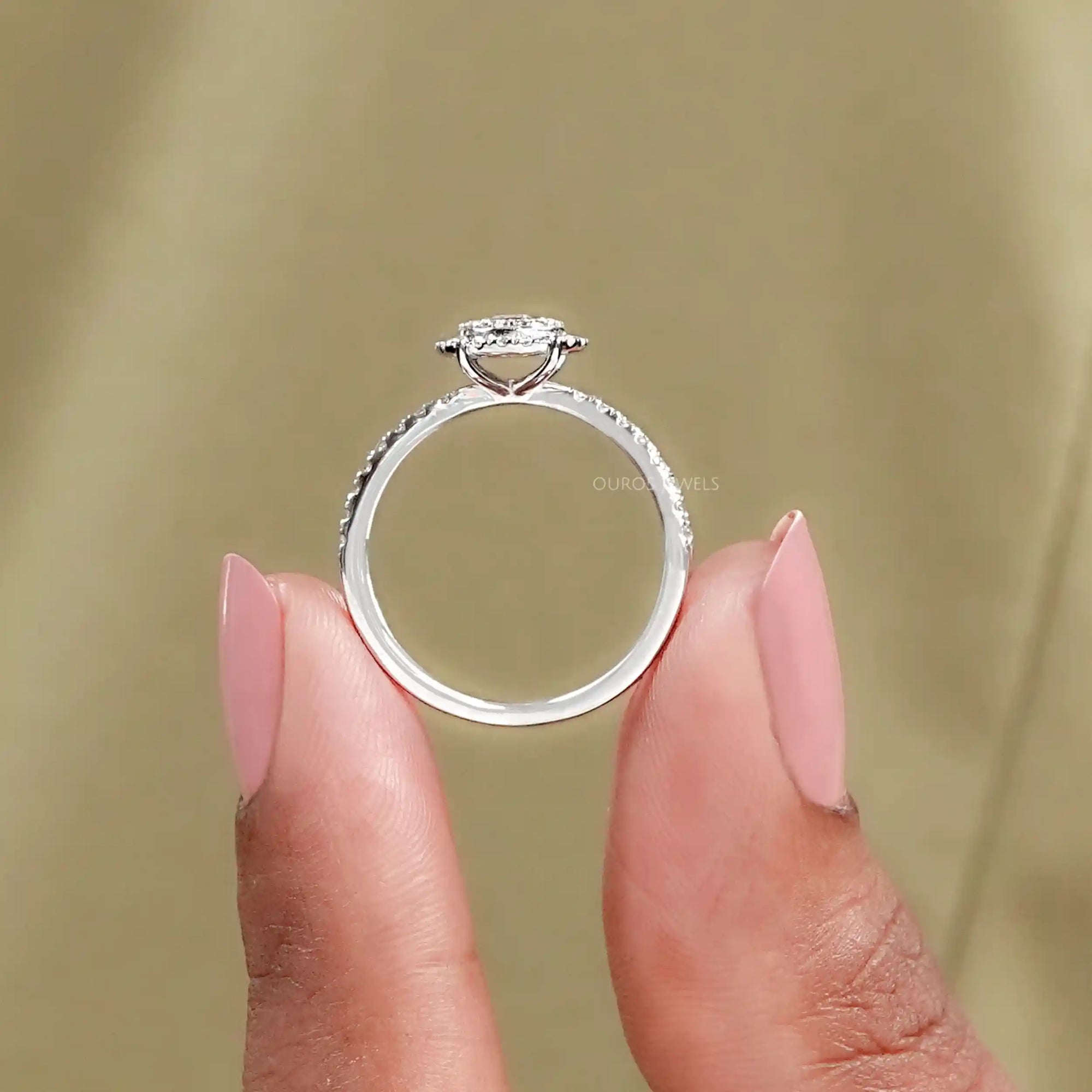 Round Diamond Crossover Ring Rings