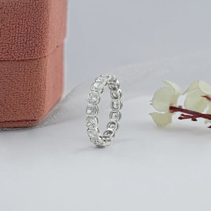 Lab Grown Diamond Eternity Wedding Band - Cushion Cut Ring