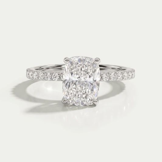 Cushion Lab Diamond Solitaire Accent Ring