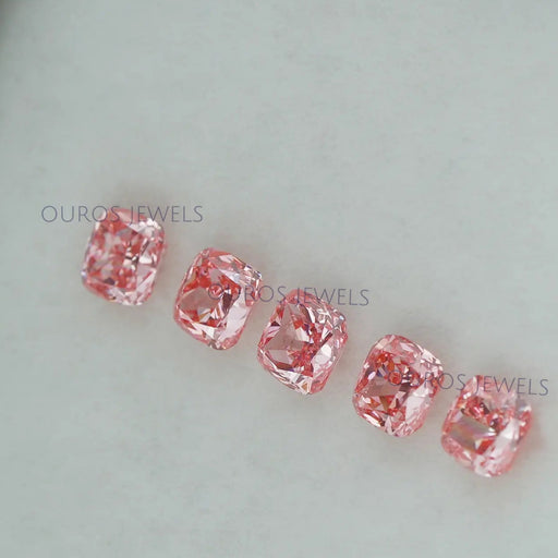 0.25 Carat Each Pink Cushion Cut Lab Grown Diamond Loose