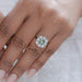 Green Cushion Cut Lab Diamond Halo Engagement Ring Ring