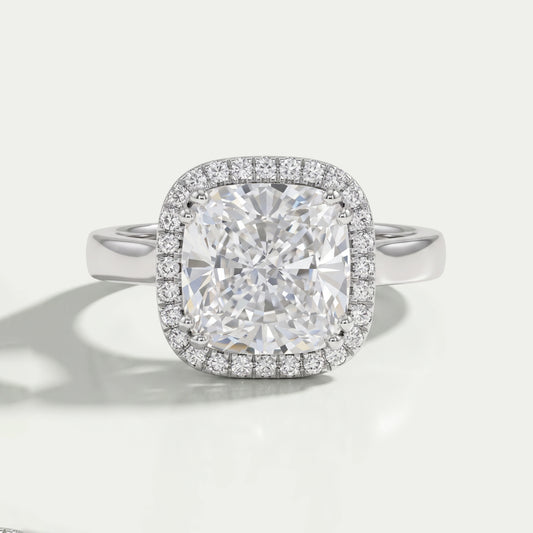 Cushion Lab Grown Diamond Halo Engagement Ring Rings