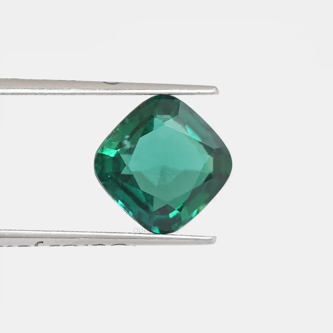 Dark Green Zambian Cushion Cut Gemstone Loose