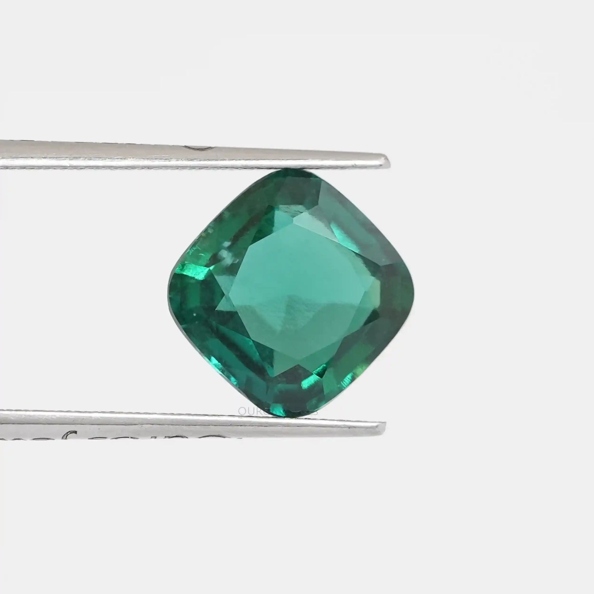 Dark Green Zambian Cushion Cut Gemstone Loose