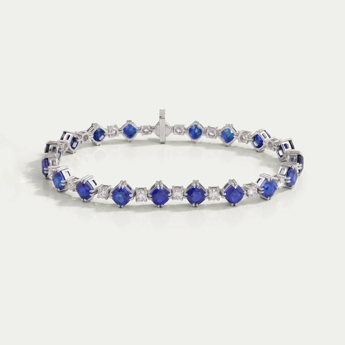 Sapphire Cushion Cut Lab Grown Gemstone Bracelet Bracelet