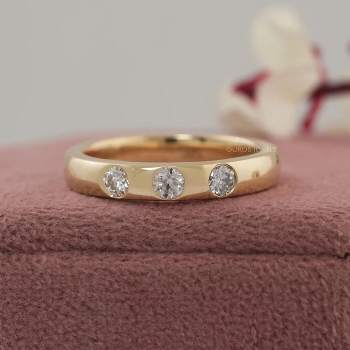 OEC Round Cut Lab Diamond Gypsy Set Band Ring