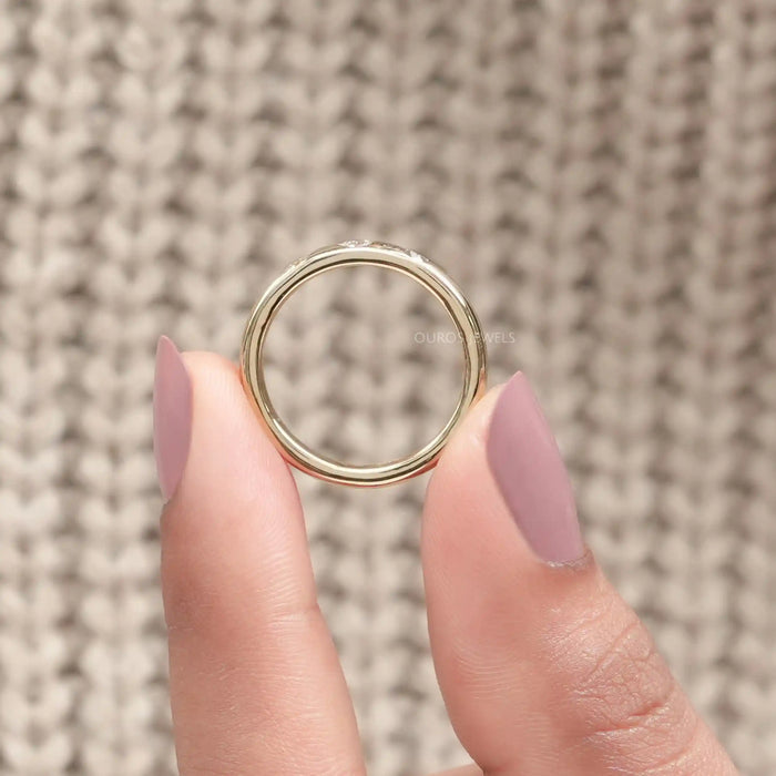 OEC Round Cut Lab Diamond Gypsy Set Band Ring