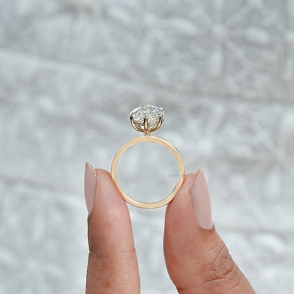 Portuguese Oval Cut Lab Grown Engagement Ring Ring