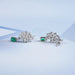 Green Emerald And Lab Diamond Cluster Drop Earrings