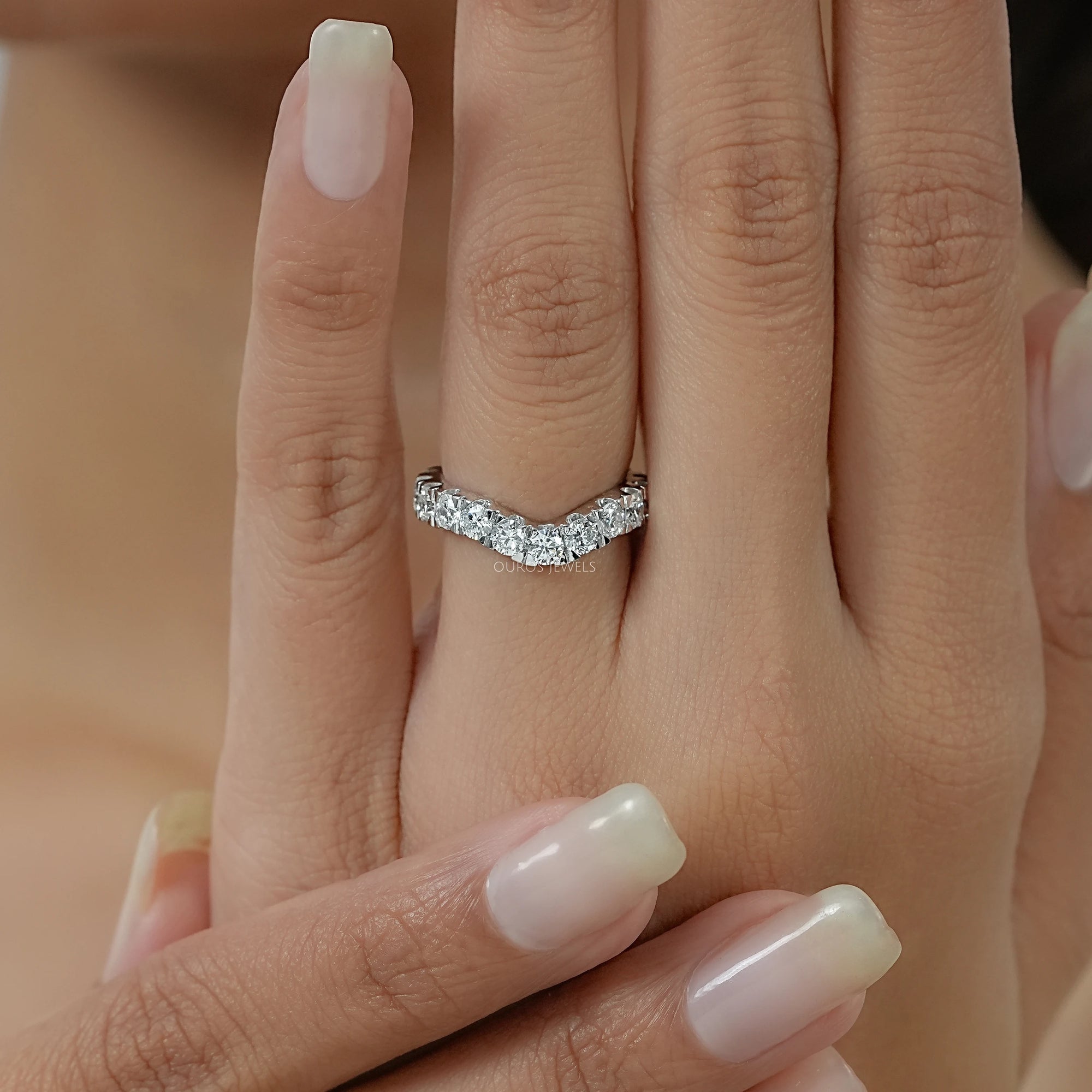 Lab Grown Diamond Curved Wedding Band Ring