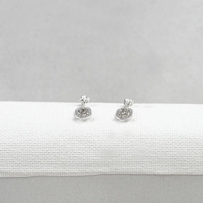 Elegant Oval Drop Earrings With Olive Oval-Cut Diamonds Earrings