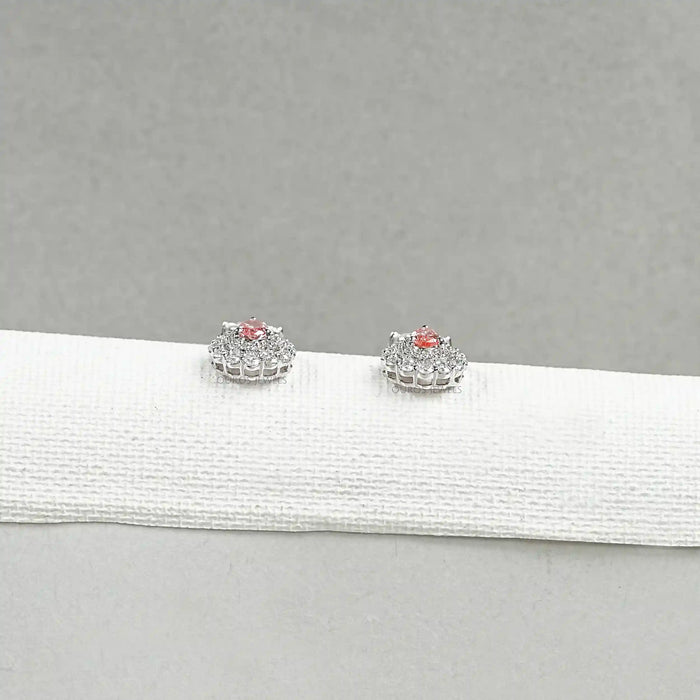 Pink Pear Shape Double Halo Drop Earrings Earrings