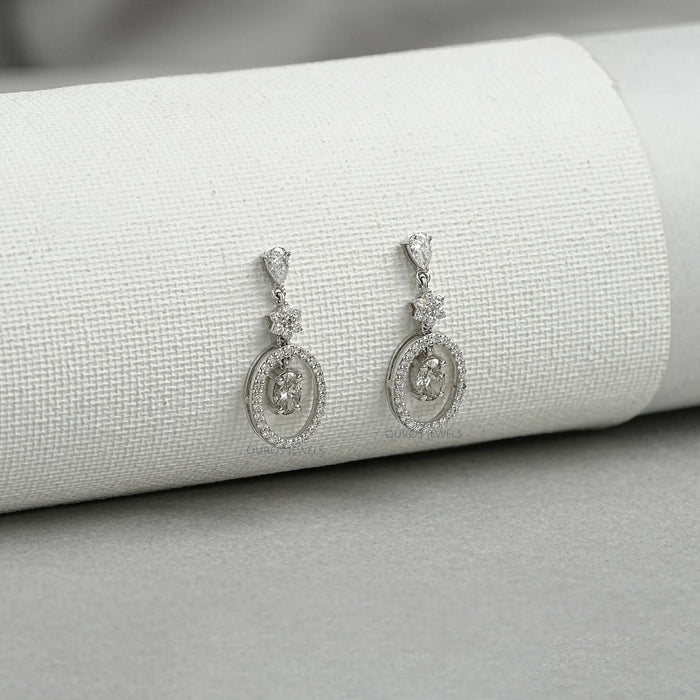 Oval Cut Lab Diamond Drop Earrings Earrings